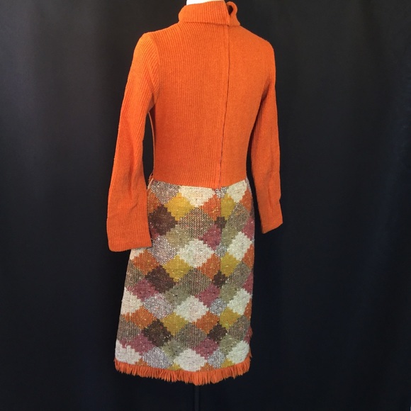 Acrylic turtleneck Diamond pattern dress med - Picture 8 of 8